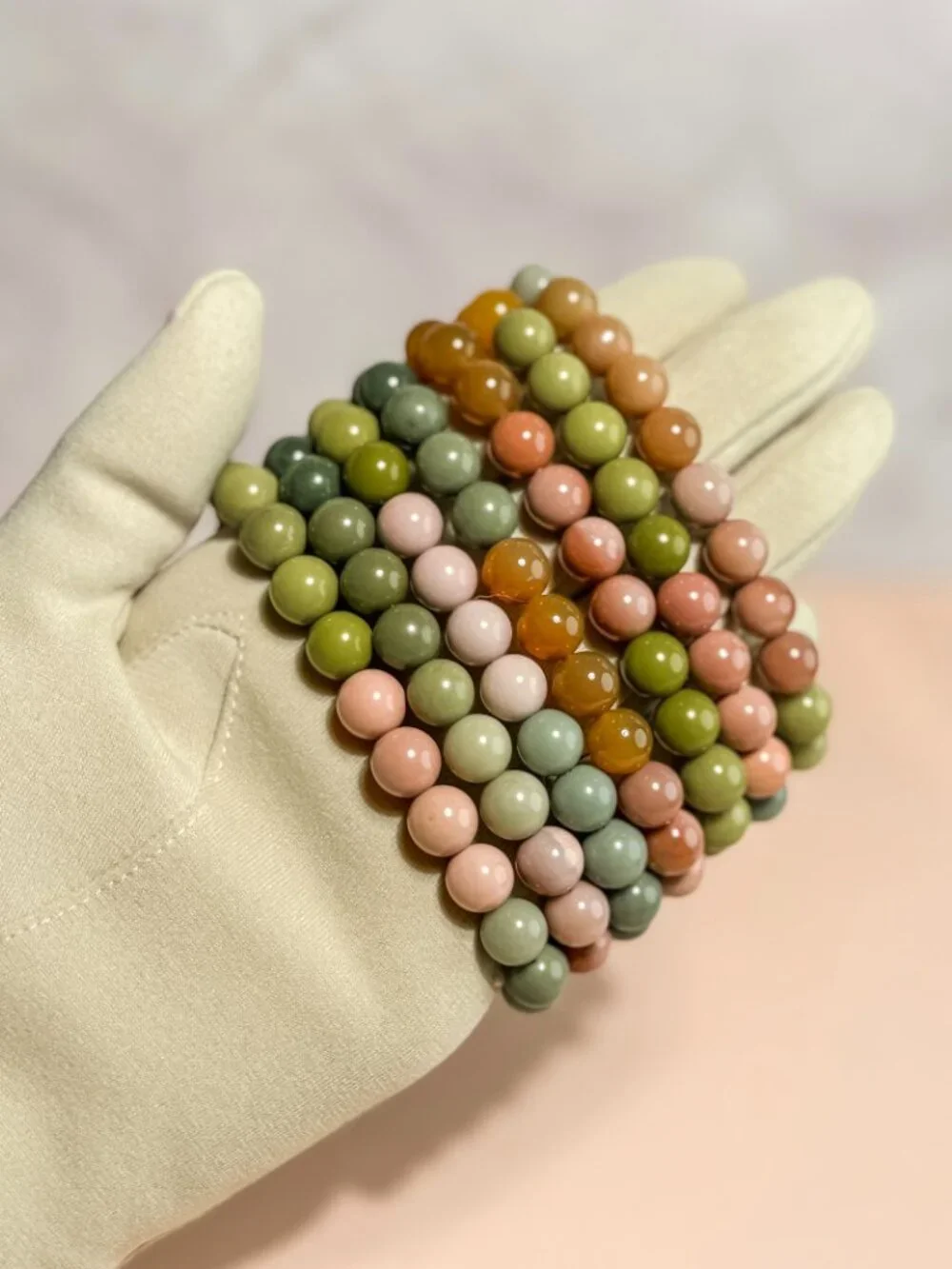 Alashan Agate Beaded Bracelet (Bead size: 8mm-12mm)